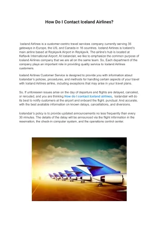 How Do I Contact Iceland Airlines?