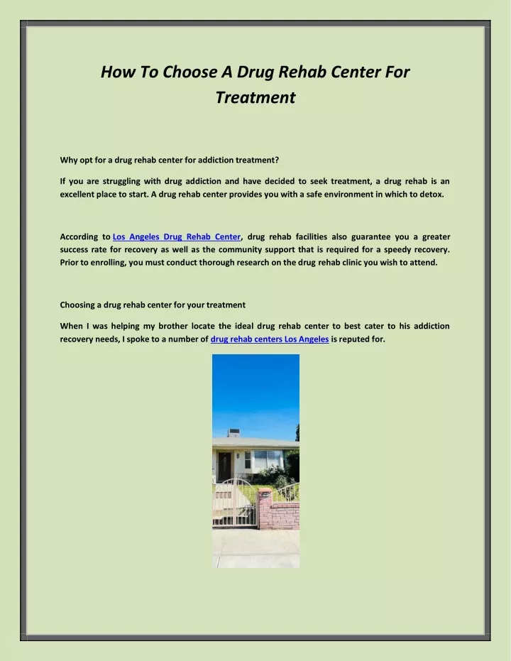 Ppt How To Choose A Drug Rehab Center For Treatment Powerpoint