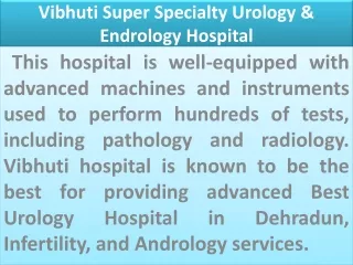 Vibhuti Super Specialty Hospital in Dehradun