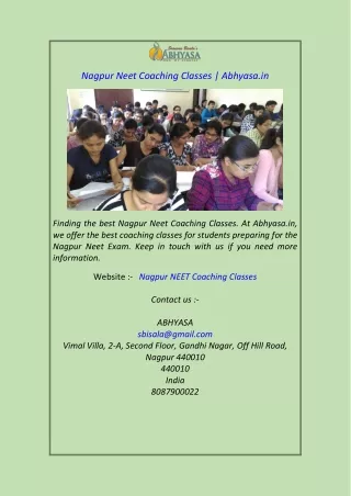 Nagpur Neet Coaching Classes Abhyasa.in