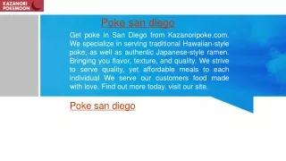 Poke san diego  kazanoripoke.com