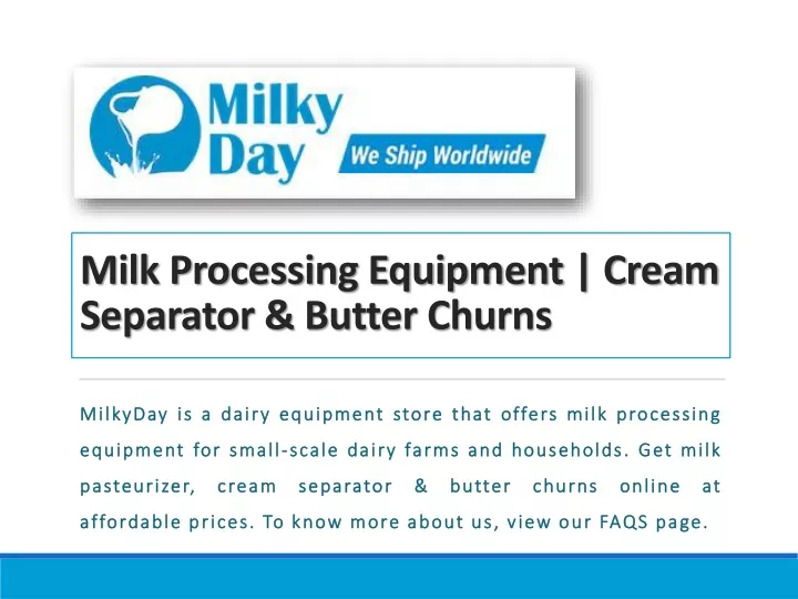 milk processing equipment cream separator butter churns