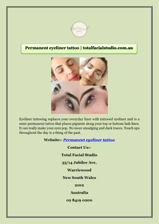 Permanent eyeliner tattoo | totalfacialstudio.com.au