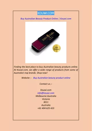 Buy Australian Beauty Product Online  Kouwi.com