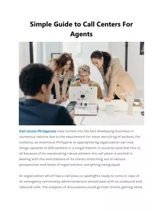 Simple Guide to Call Centers For Agents
