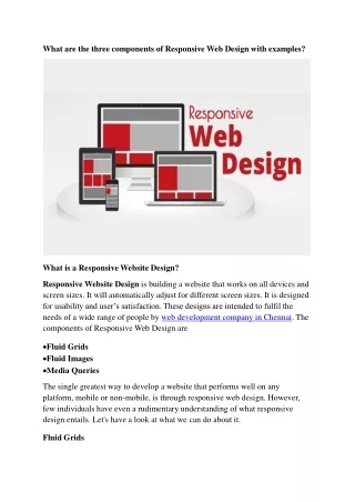 What are the three components of Responsive Web Design with examples