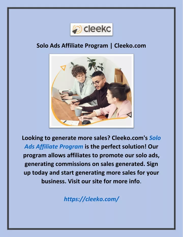 solo ads affiliate program cleeko com