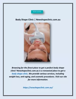 Body Shape Clinic | Newshapeclinic.com.au