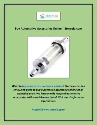 Buy Automotive Accessories Online | Storeela.com