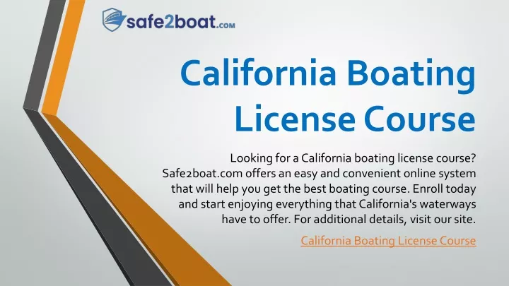 california boating license course