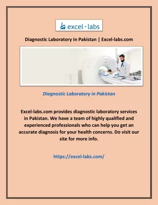 Diagnostic Laboratory In Pakistan | Excel-labs.com