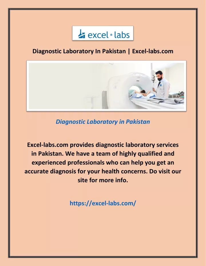 diagnostic laboratory in pakistan excel labs com