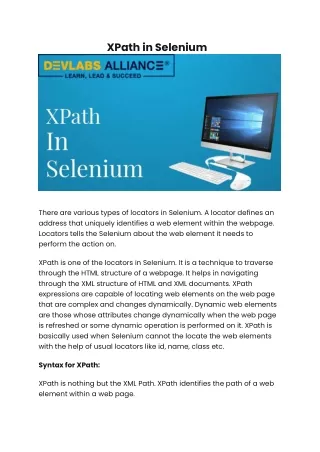 XPath in Selenium