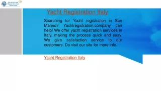 Yacht Registration Italy  Yachtregistration.company