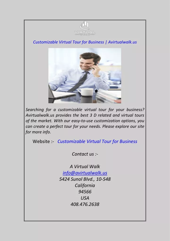 customizable virtual tour for business