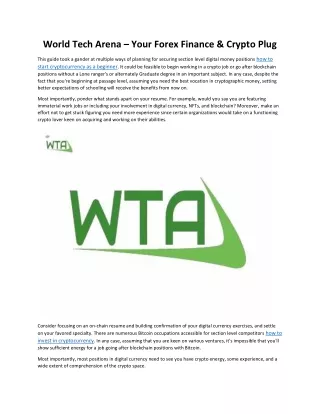 world tech arena your forex finance crypto plug
