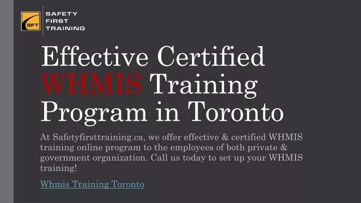 effective certified whmis training program in toronto