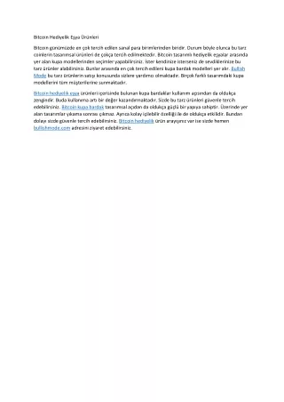 bitcoin hediyelik e ya r nleri