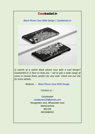 black phone case with design casebasket in
