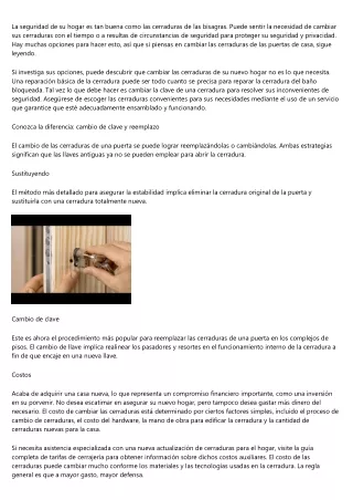 Principales razones por las que reemplazar el cierre al cambiarte de casa
