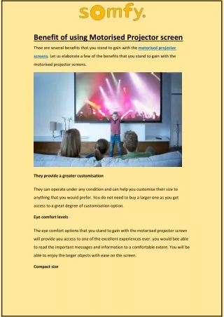 benefit of using motorised projector screen