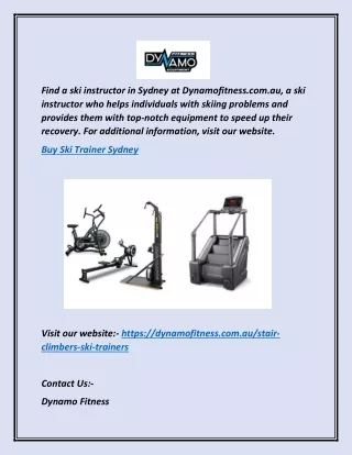 find a ski instructor in sydney at dynamofitness