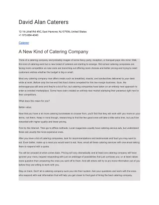 david alan caterers