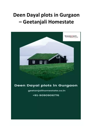 Deen Dayal plots in Gurgaon - Geetanjali Homestate