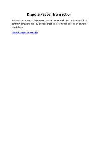 dispute paypal transaction