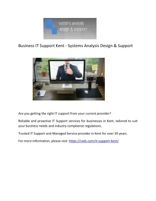 business it support kent systems analysis design
