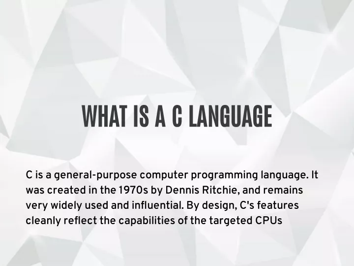 what is a c language
