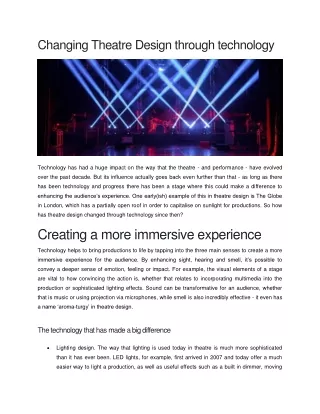 changing theatre design through technology