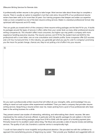 resume writing services for remote jobs