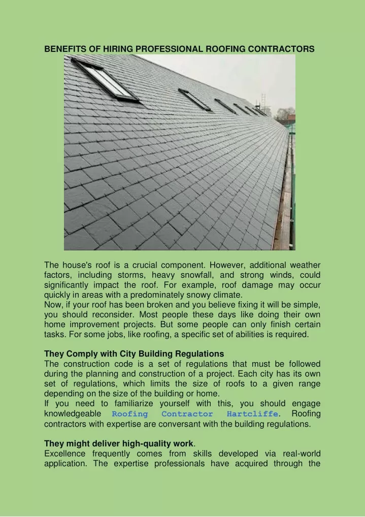 benefits of hiring professional roofing