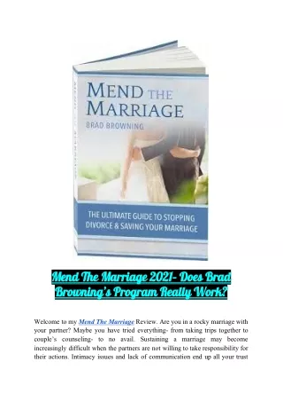 Mend the marriage