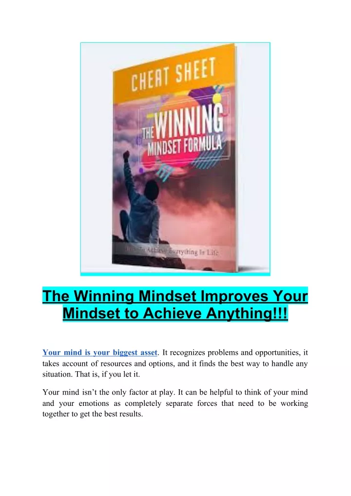 the winning mindset improves your mindset