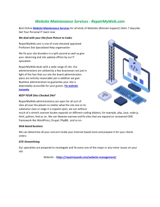 website maintenance services repairmyweb com