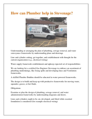 how can plumber help in stevenage