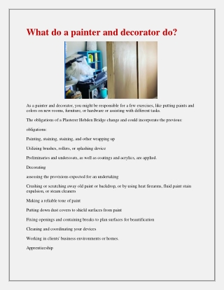 what do a painter and decorator do