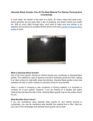 Absolute Black Granite_ One Of The Best Material For Kitchen Flooring And Countertops