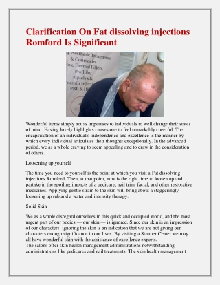 clarification on fat dissolving injections