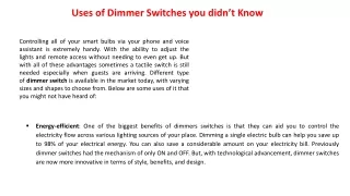 uses of dimmer switches you didn t know