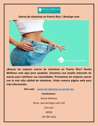 Sueros de vitaminas en Puerto Rico | Revitapr.com