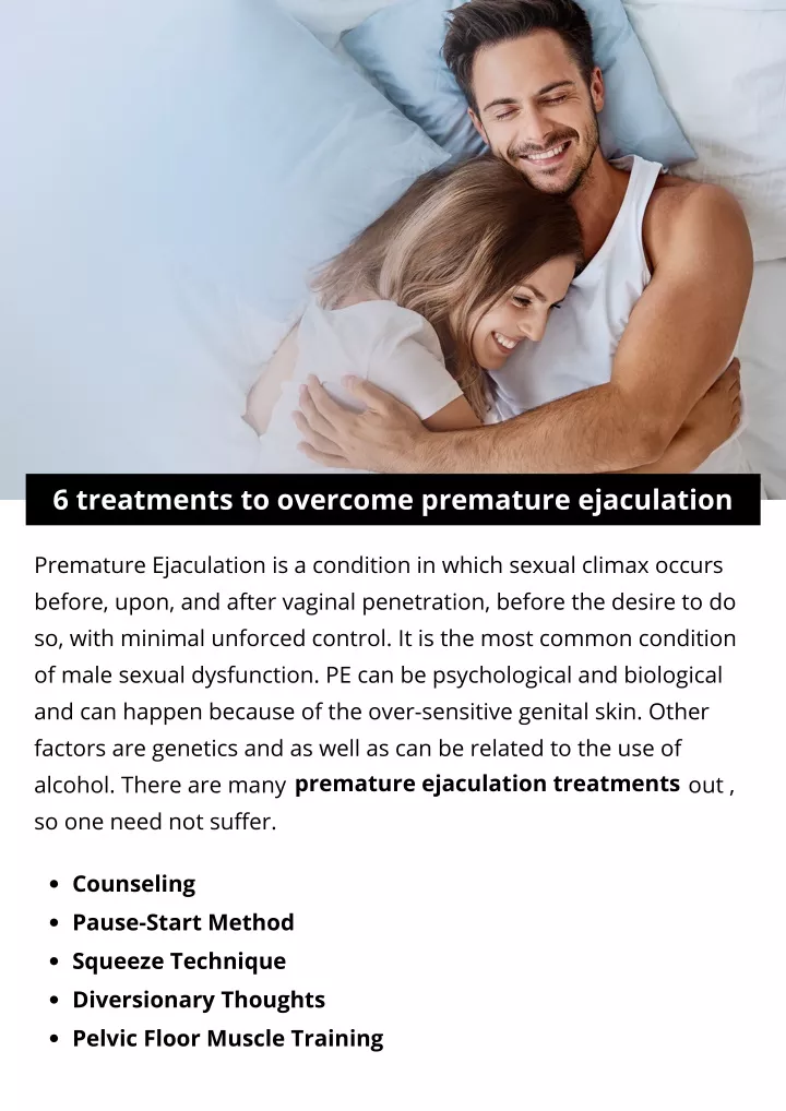 6 treatments to overcome premature ejaculation
