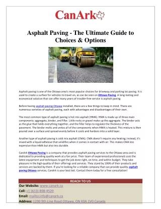 Asphalt Paving - The Ultimate Guide to Choices & Options