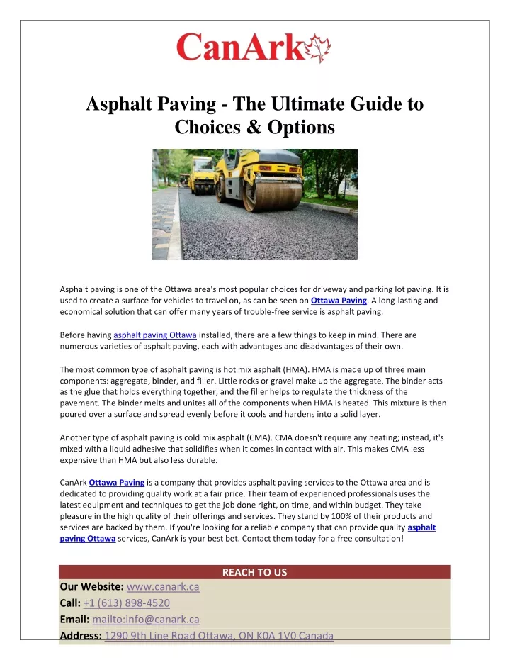 asphalt paving the ultimate guide to choices