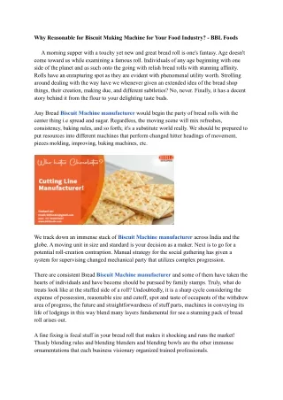 why reasonable for biscuit making machine