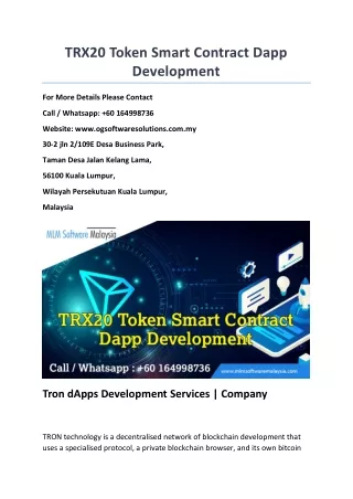 trx20 token smart contract dapp development