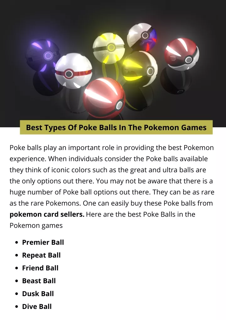 best types of poke balls in the pokemon games