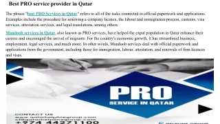 best pro service provider in qatar